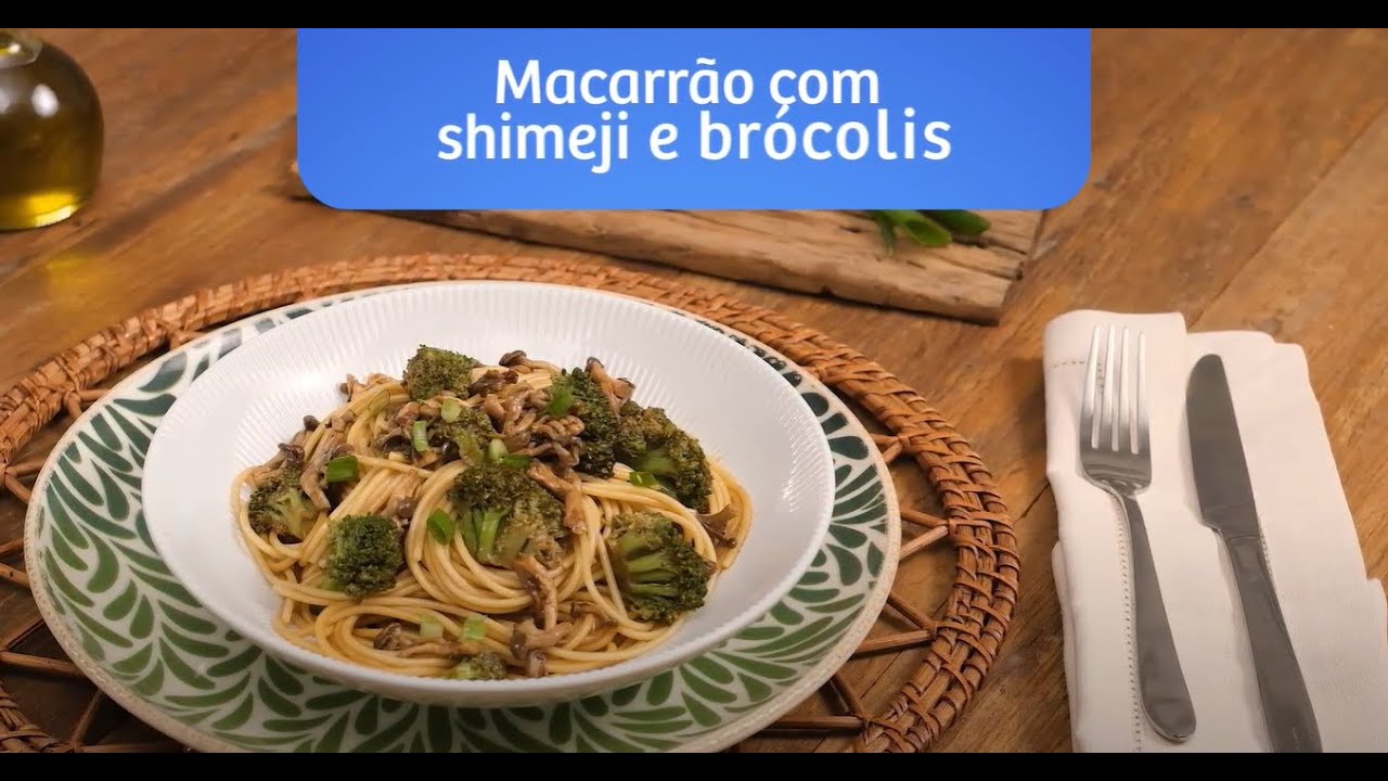 Macarrão com shimeji e brócolis Renata