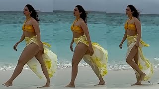 Tamanna Bhatia Slays in Yellow Bikini at Recent Maldives Vacation