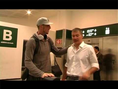L’arrivo di Andy Rautins a Malpensa