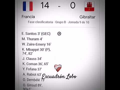 Francia VS Gibraltar 14 - 0 ☠️
