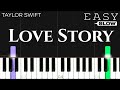 Taylor Swift - Love Story | SLOW EASY Piano Tutorial