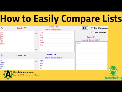 How to Easily Compare lists of Items