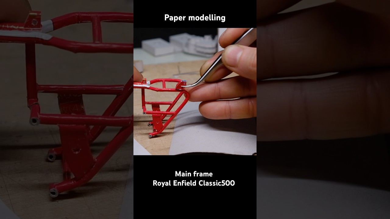 Making main frame of Royal Enfield. Painted by chocolate box.