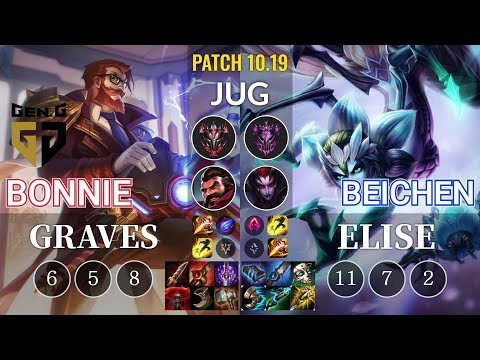 GEN Bonnie Graves vs Beichen Elise Jungle - KR Patch 10.19