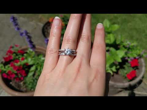 0.46 Ct. Baguette and Round Solitaire Enhancer - TwoBirch TB-GUARD-0059-WG-H