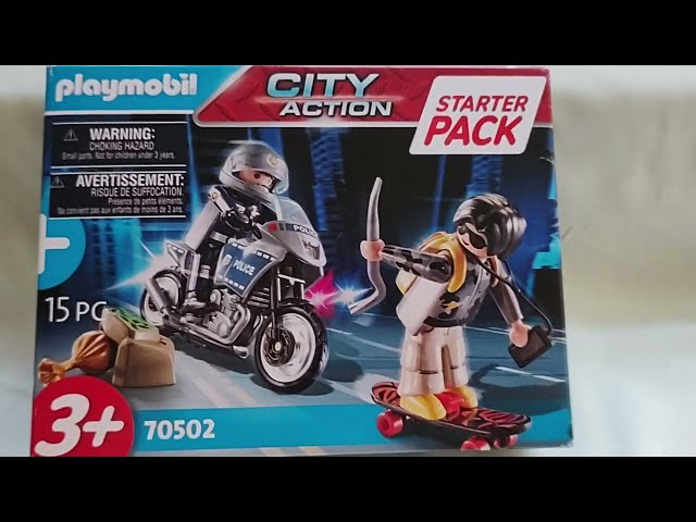 Vídeo relacionado con PLAYMOBIL | City Action | Persecución policial en Moto | Un policía persigue a un ladrón en una patineta | Fomenta la Creatividad | Juguete Infantil para niños a Partir de 4 años | 72079