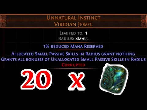 PATH OF EXILE 3.12 HEIST - CORRUPTING 20 UNNATURAL INSTINCTS - 270EX JEWEL!!
