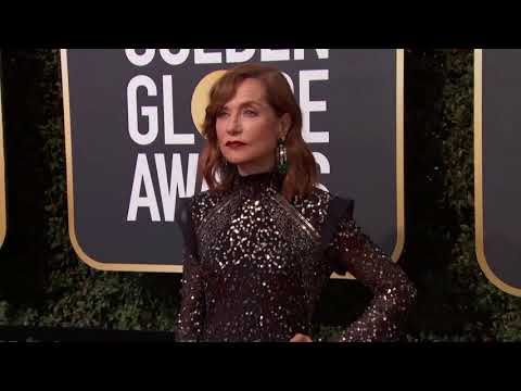Isabelle Huppert Golden Globe Awards Fashion Arrivals (2018) | ScreenSlam