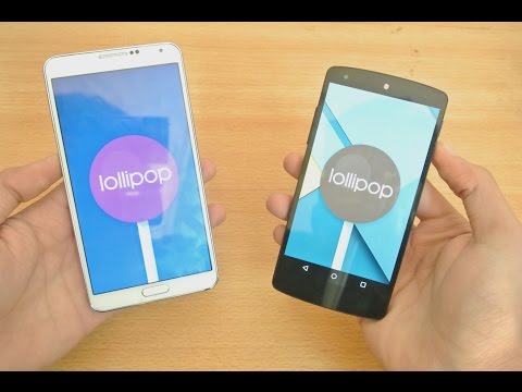 Samsung Galaxy Note 3 Android 5.0 vs Nexus 5 Android 5.0.1 Lollipop - Speed Test HD