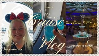 Disney Cruise: Day 1 Embarkation Dream, Tour Vibe, Sail Away Party, Room Tour 6506, Enchanted Garden