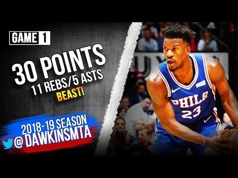 Jimmy Butler Full Highlights in 2019 ECSF Game 2 76ers vs Raptors   30 11 5!  FreeDawkins