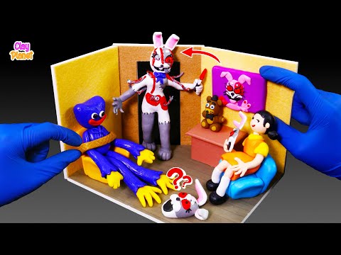 Making Room FNAF Security Breach: Huggy Wuggy and Squid Game Doll break into Vanny's room -FNAF CLAY