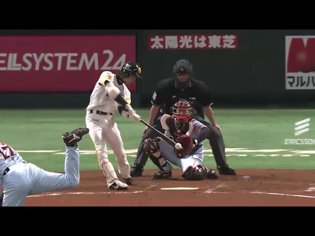 【3回裏】一軍定着目指すホークス・高田が三遊間を破るレフト前ヒット!! 2015/3/11 H-G