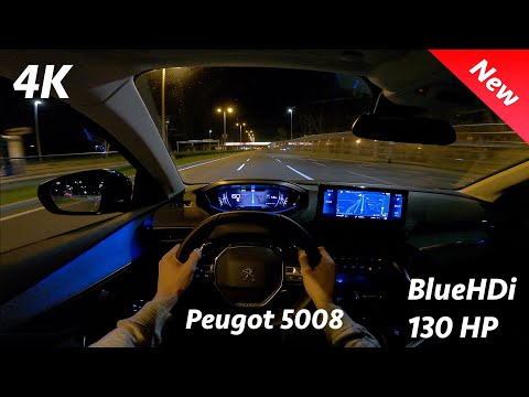Peugeot 5008 2021 - Night POV test drive & FULL REVIEW 4K | LED Headlights test (1.5 HDi 130 HP)
