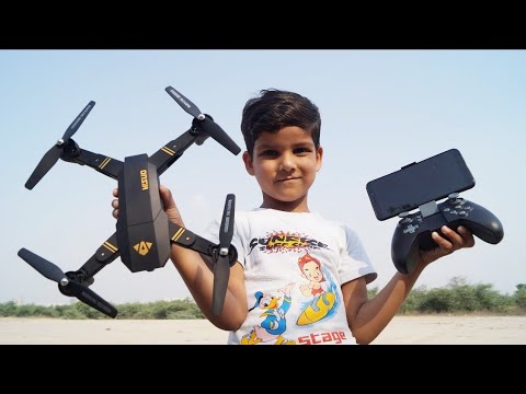 Kids play with rc drone unboxing & testing with remote contr...