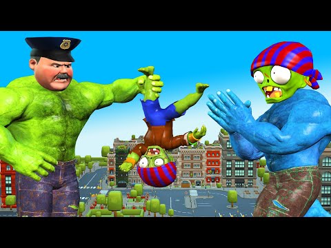 PoliceHulk Brave Hero Helps Nick Wanted Team Zombie Naughty - Scary Teacher 3D Funny Animation