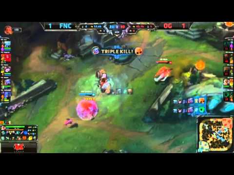 rekkles pentakill tristana || FNT VS OG game 3 EU LCS Summer Playoffs - Finals