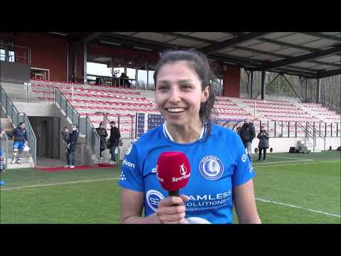 Interview met KAA Gent Ladies speelster Jolet Else Lommen na de 0-2 zegen bij R.  Standard de Liège