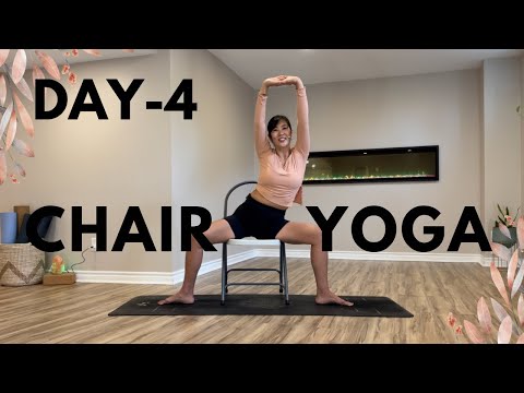10 Minutes Lower Back Pain Flow | 10 Day Chair Yoga Challenge || Day-4 🪑✨🌈