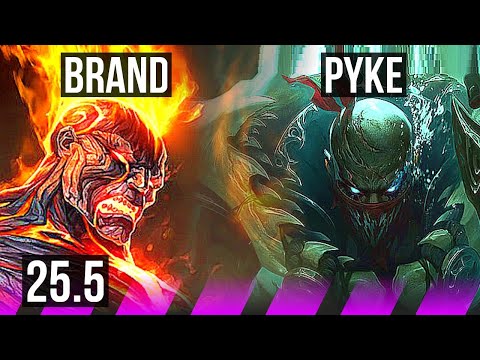 BRAND & Jhin vs PYKE & Varus (SUP) | 6/2/8, Dominating | KR Diamond | 25.5