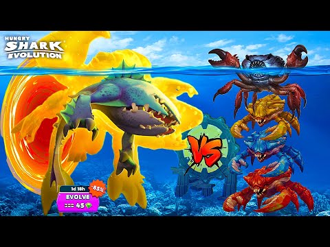 BIG ABYSSAL SHARK VS ALL GIANT CRAB BOSS - GAMEPLAY - UNLOCKED ALL HUNGRY SHARK EVOLUTION GAME