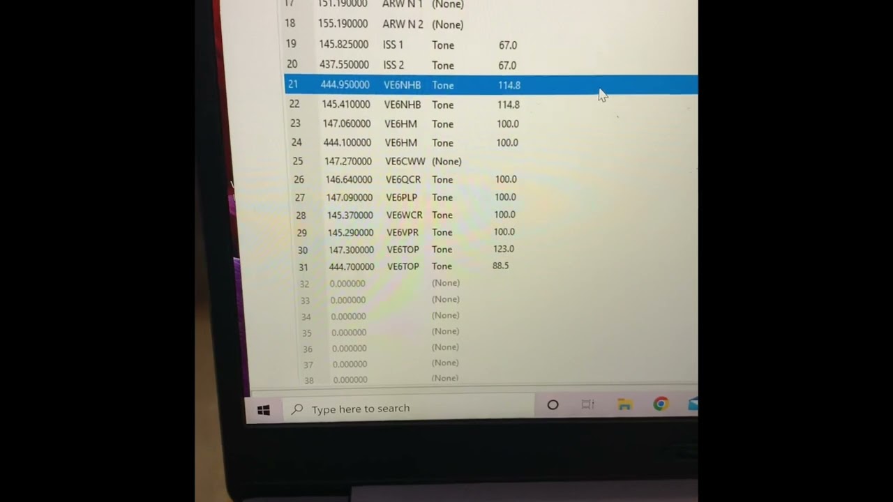 Baofeng UV5R programming with #Chirp