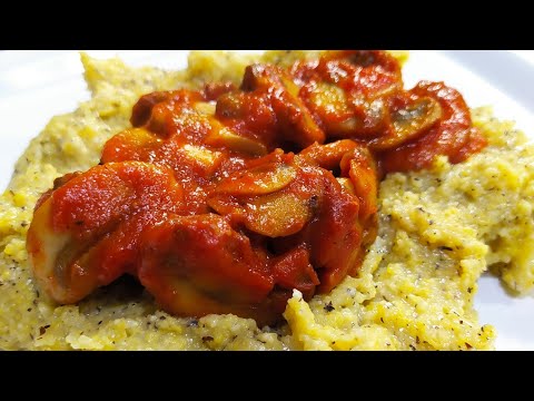 polenta con funghi al sugo