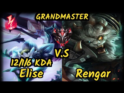 FNC Broxah (ELISE) vs RENGAR - 12/1/6 KDA JUNGLE GAMEPLAY - EUW Ranked GRANDMASTER