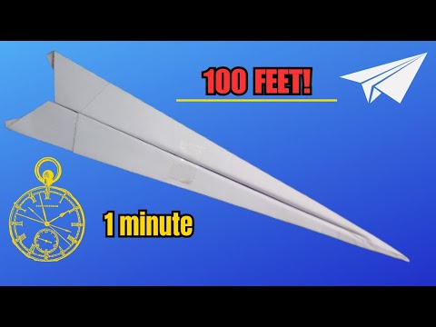 How to make an easy paper plane within 1 minute!! Competition Winner! Flies 100+Feet!! Best Airplane