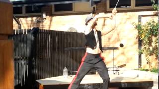preview picture of video 'Adam Lobos, Fire Dancer performs at the Stirling Markets'