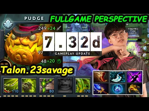 Talon 23savage Pudge - 12K MMR Carry Perspective FULLGAME  New Patch 7.32d