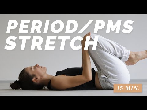 15 Min. Period & PMS Stretch | ease menstrual cramps and relief tension | back pain relief