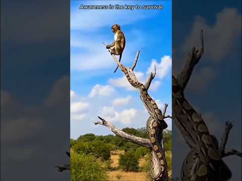 বানর বনাম অজগর 😱 শেষ মুহূর্তের লাফ | Monkey vs Python