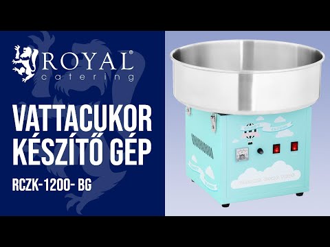 Videó - Vattacukor készítő gép - 52 cm - 1200 W - türkizkék