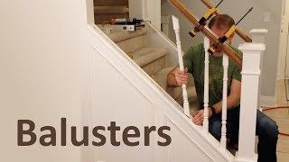 Stair Baluster Installation with Wooden Spindles