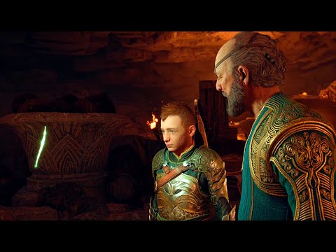 Odin shows Atreus the mask and the Rift - God of War: Ragnarok