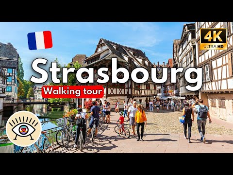 Estrasburgo, Francia [4K]  ¡Paseo a pie con subtítulos! | Alsacia