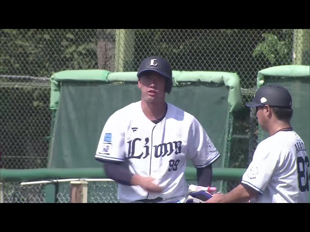 【ファーム】初回から先制!! ライオンズ・村田怜音 直球をセンターへ打ち返すタイムリーヒット!! 2025年8月31日 埼玉西武ライオンズ 対 東北楽天ゴールデンイーグルス