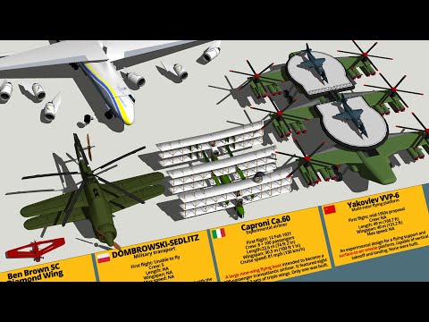 Strange Looking Aircraft Type & Size Comparison 3D
