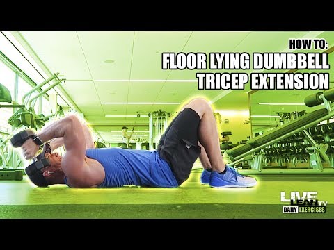 How To Do A FLOOR LYING DUMBBELL TRICEP EXTENSION | Exercise Demonstration Video and Guide