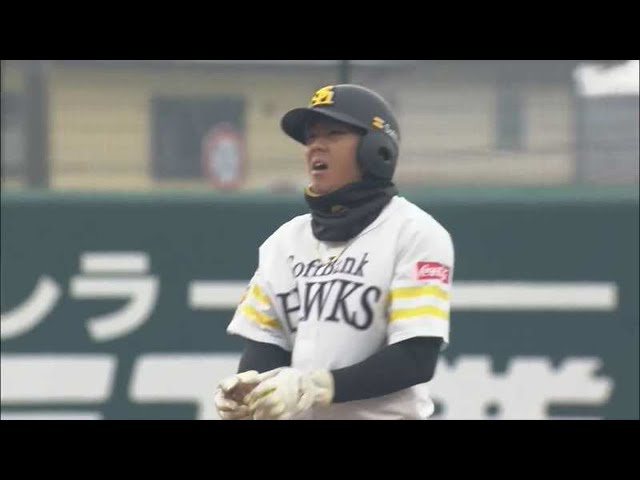 【ファーム】ホークス・佐藤直 今シーズン初盗塁を決める‼ 2021/3/21 H-T(ファーム)