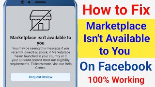 How to Fix Facebook Marketplace Isn’t Available to You 2024 | Marketplace Isn’t Available to You Fix