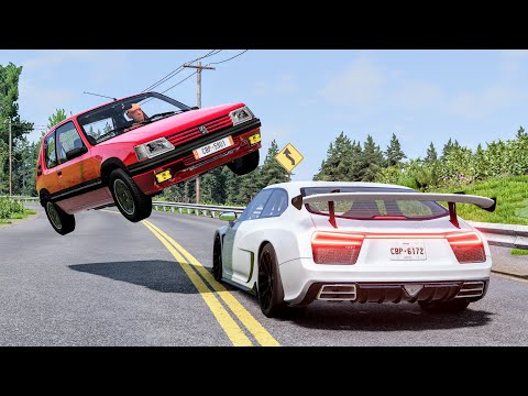 High Speed Traffic Car Crashes #139 - BeamNG Drive | CrashBoomPunk