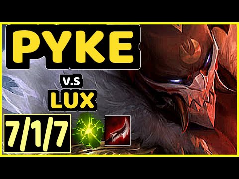 HOMI (PYKE) vs LUX - 7/1/7 KDA BOTTOM SUPPORT GAMEPLAY - EUW Ranked GRANDMASTER