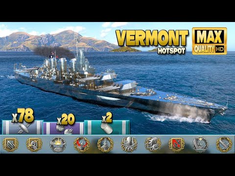 Schlachtschiff Vermont: Spannendes Spiel auf der Karte Hotspot – World of Warships