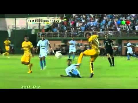 Planchazo criminal de Figueroa a Silva - Temperley 0 - 0 Boca Juniors - Torneo Argentino