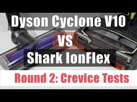 Dyson Cyclone V10 vs Shark IonFlex - Round 2 - Crevice Tests - Vacuum Wars
