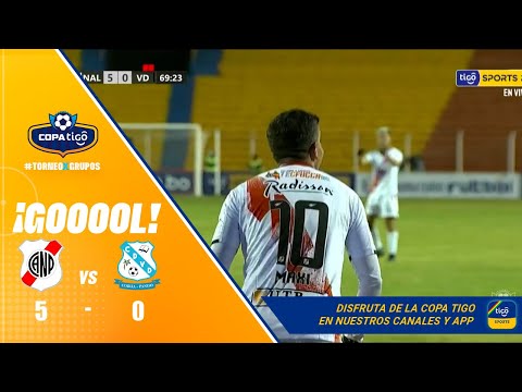 68' ¡Gol de Nacional Potosí! Maxi Núñez dispara con potencia y marca el quinto gol potosino