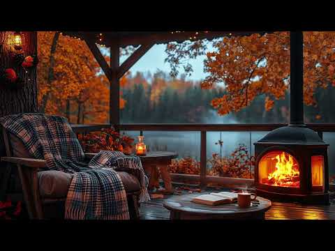 Peaceful Autumn Space on the Porch 🔥 Soothing Piano Music for Calm Relaxation and Restful Sleep