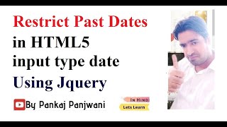 Restrict/Disable Past Dates in input type date Using Jquery